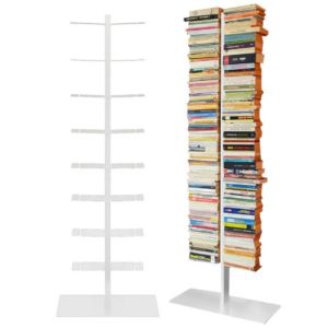 Bücherregal - booksbaum doppelseitig in weiß ♥ 3tlg. Bestehend aus Halterung + Fuß + Einlegeböden  ♥ Bücherregal 40 cm breit♥ Bücherregal Weiß 40 cm breit