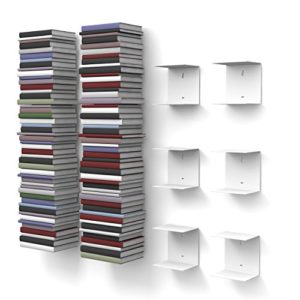 home3000 6 weiße unsichtbare Bücherregale ♥ Bücherregale mit 12 Fächern